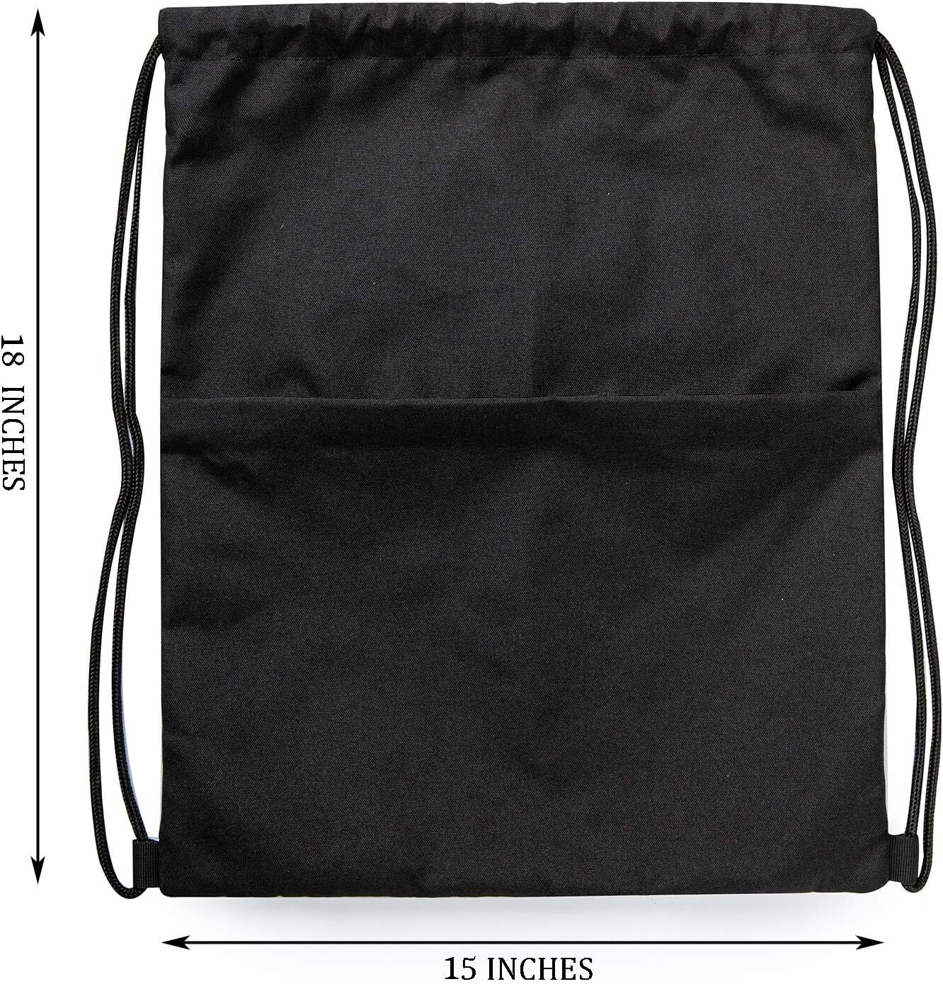 Drawstring Backpack Water Resistant String Bag Sports Sackpack with Side Pocket