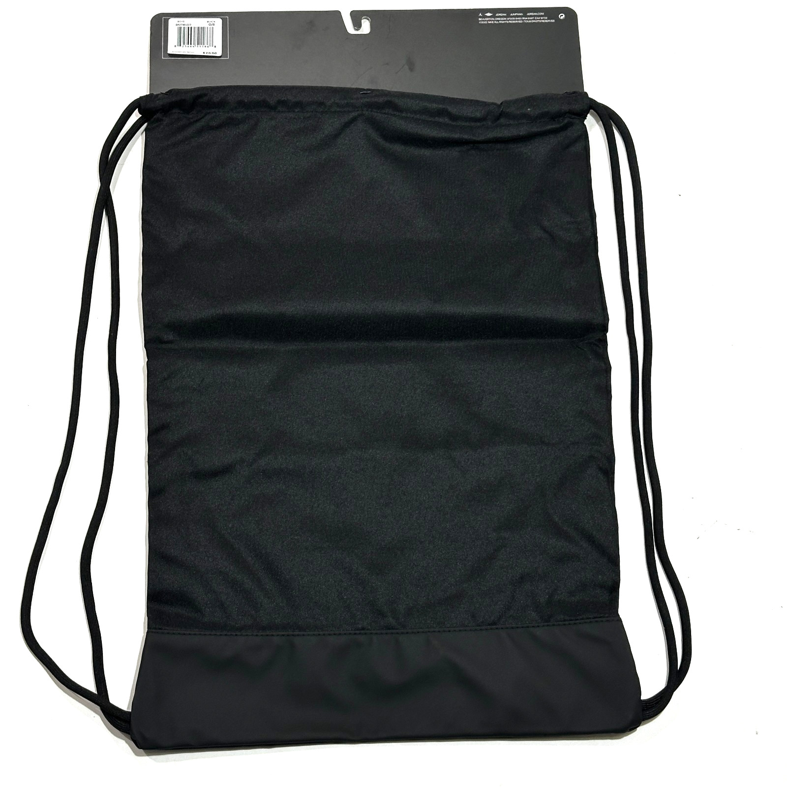 Nike Air Jordan Jumpman Drawstring Gym Sack Backpack Black Zip Pocket Youth OS