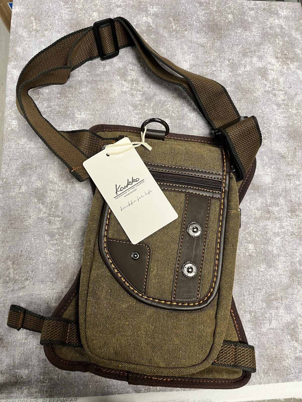 Kaukko Workshop Canvas Messenger Bag Crossbody Shoulder Sling Backpack Travel