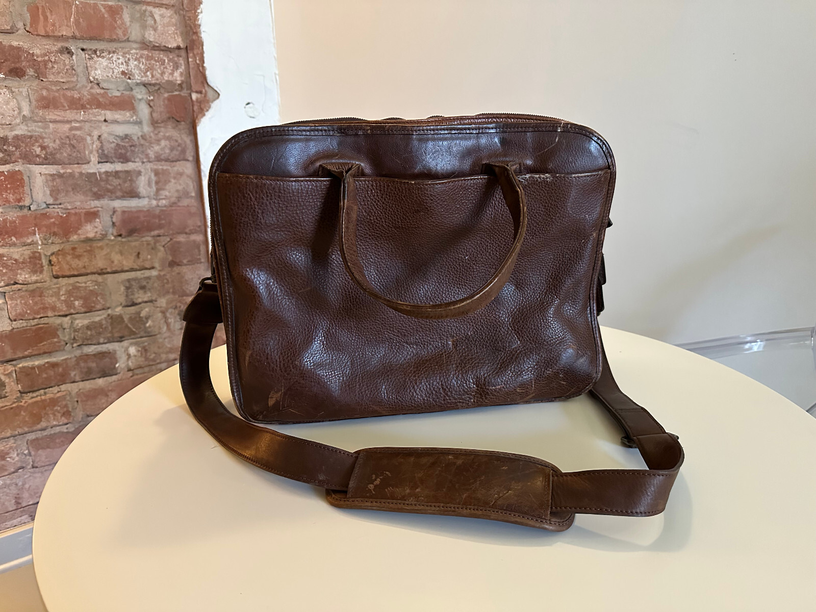 Moore & Giles Miller Standard Attaché Titan Milled Brown Leather Men’s Briefcase
