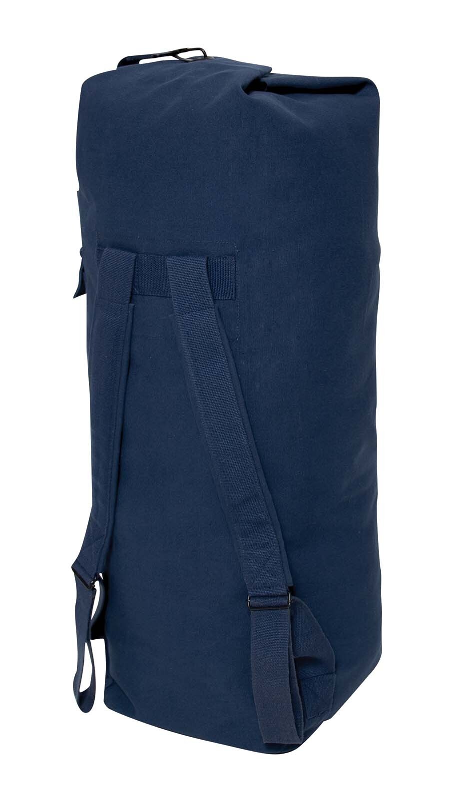 GI Style Heavyweight Canvas Top Load Duffle Bag Navy Blue 22″x38″