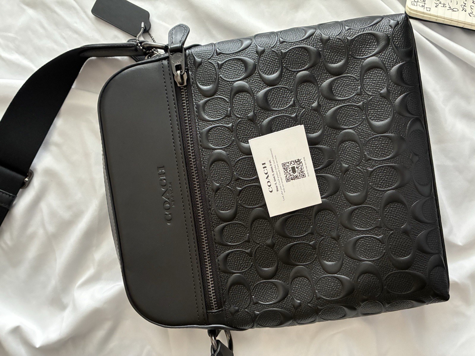 Coach Black Houston Flight Bag Adjustable Strap Crossbody