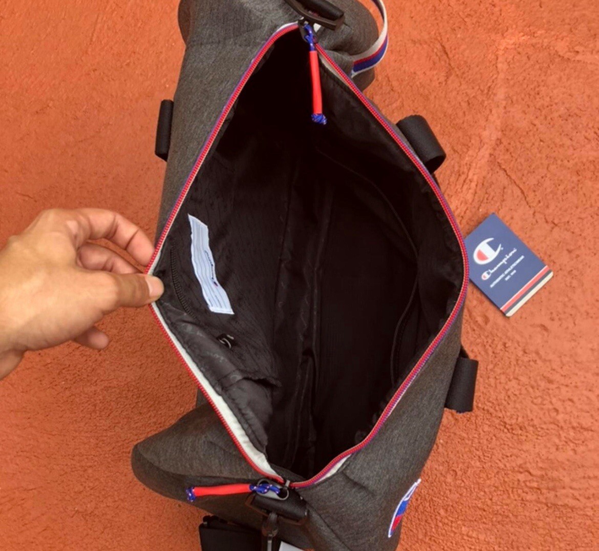 Brand New CHAMPION Attribute Reverse Weave Charcoal Gray Duffle Duffel Bag