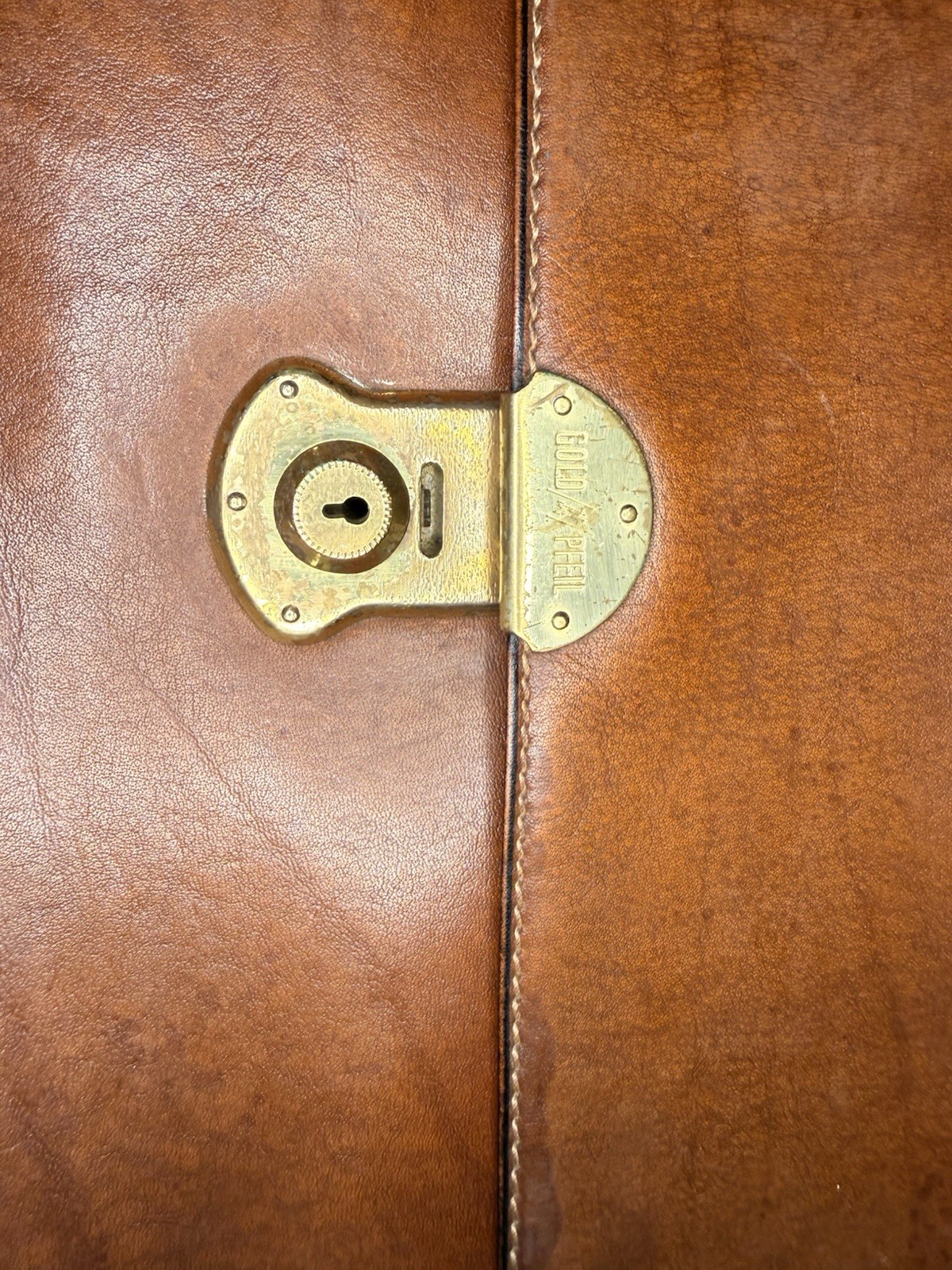 Gold Pfeil Men’s Brown Briefcase/Document Case Top Handle Lock Inner Pockets