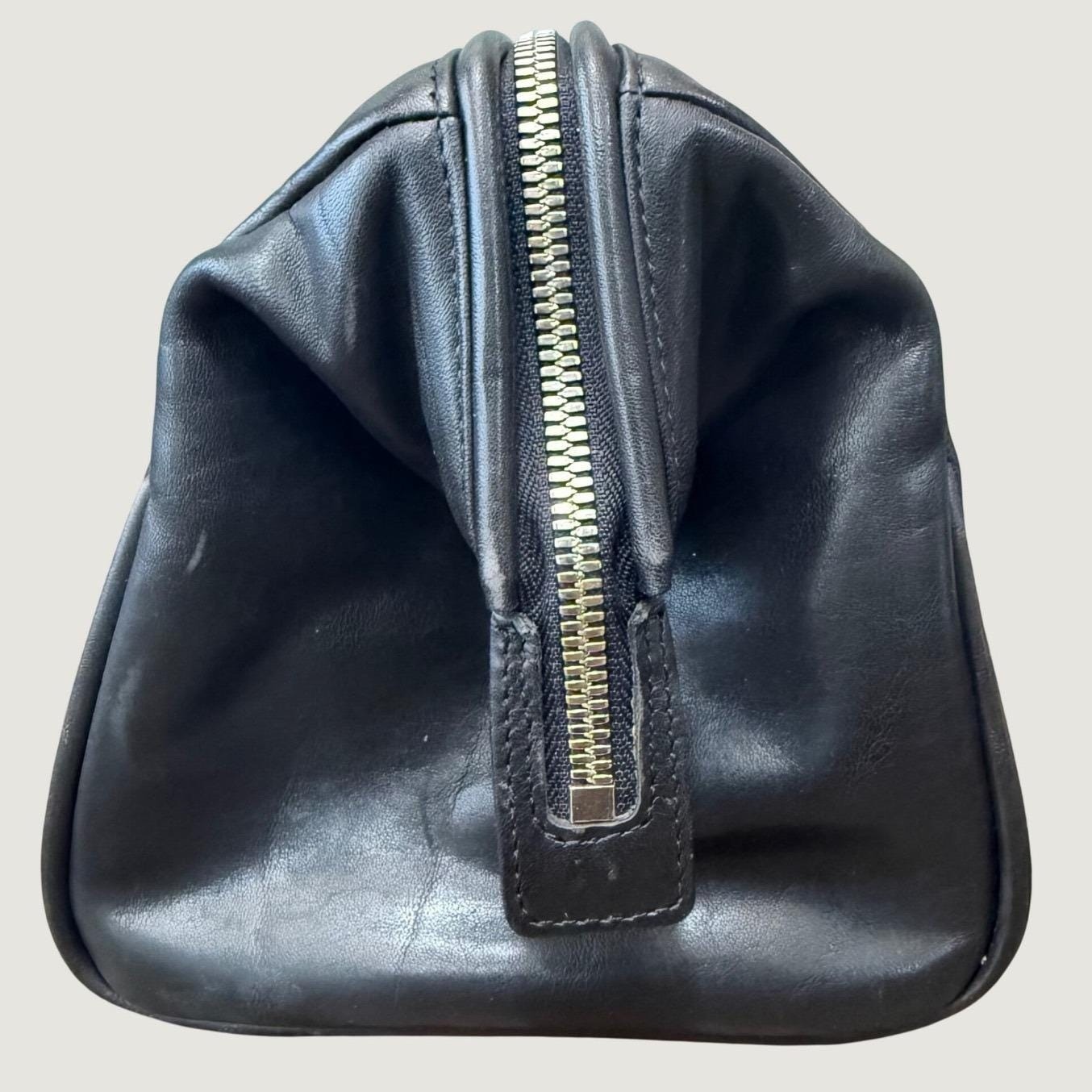 Vintage Coach C1S-5406 Black Leather Toiletry Case Dopp Kit Bag Travel Old Money