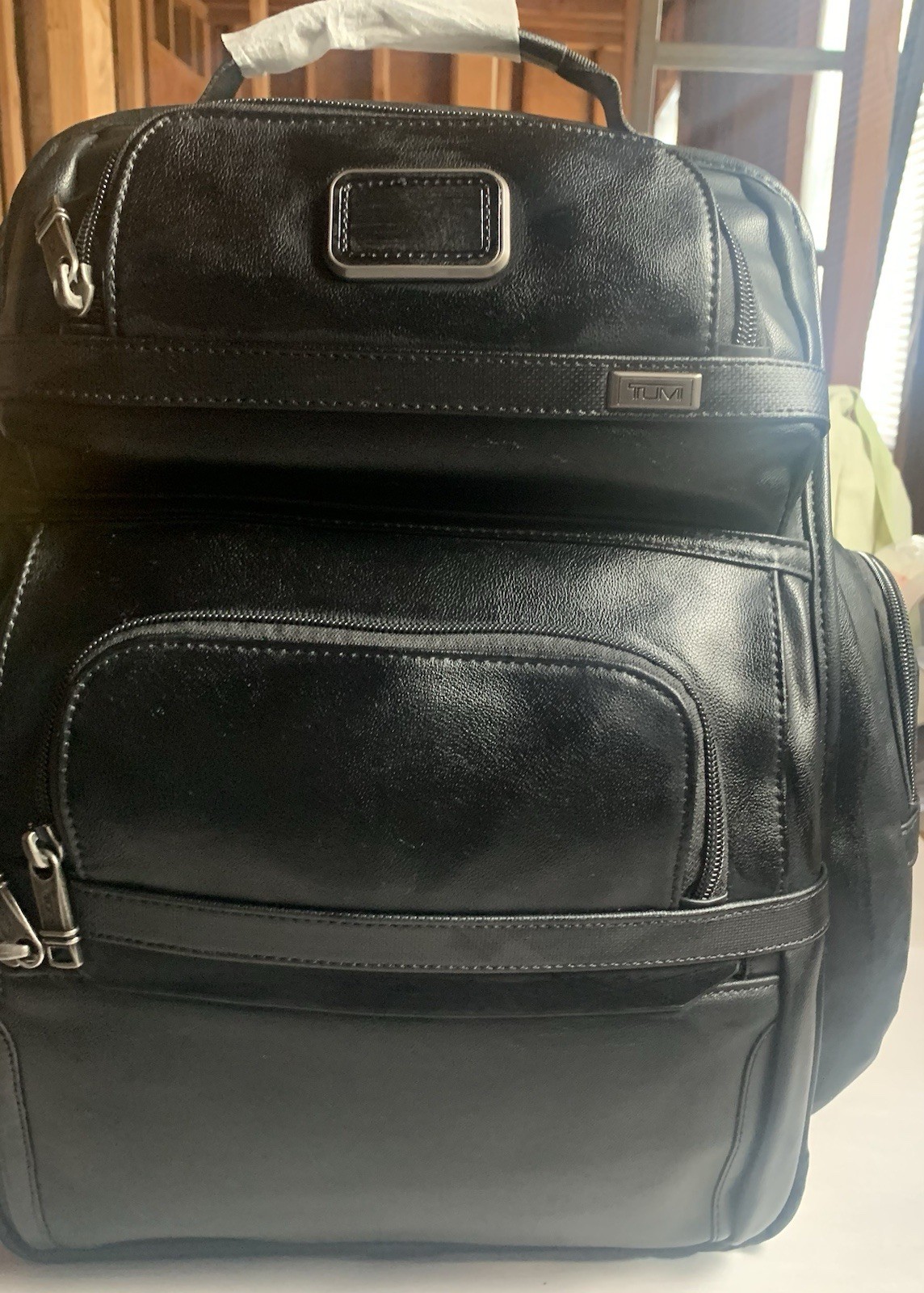 TUMI Alpha 3 Leather Backpack, T-pass, Black $895 96378