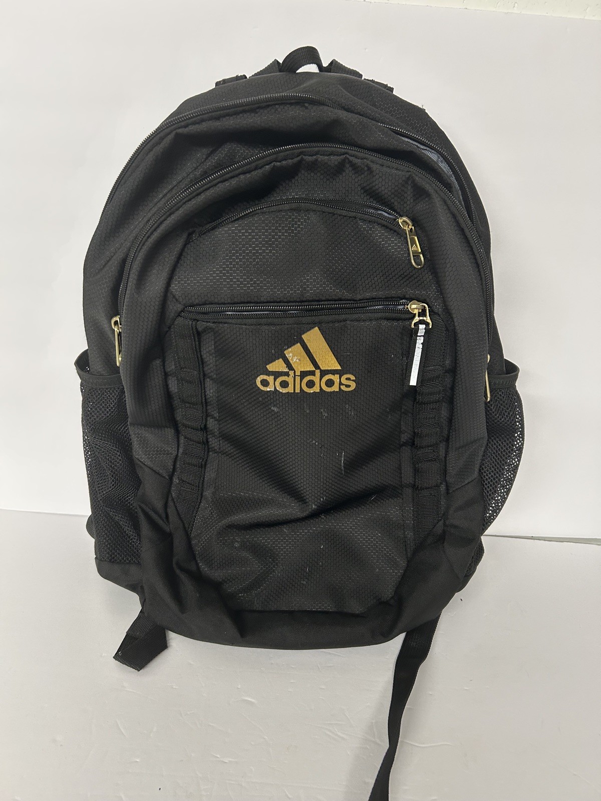 Adidas Black Backpack – 4 lrg zip pockets & 2 side pockets for water bottles