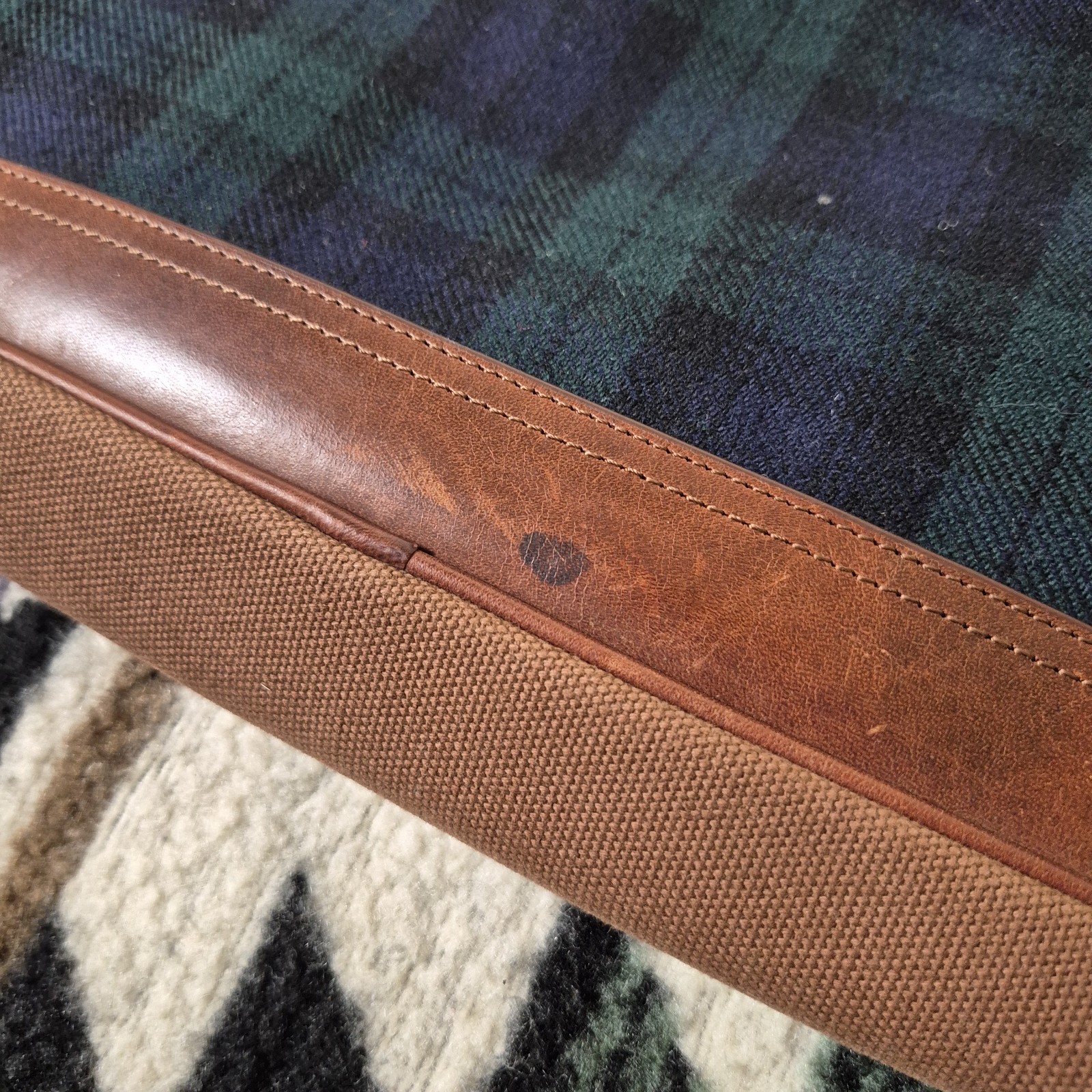 Vintage Pendleton Leather Laptop Bag Briefcase Plaid