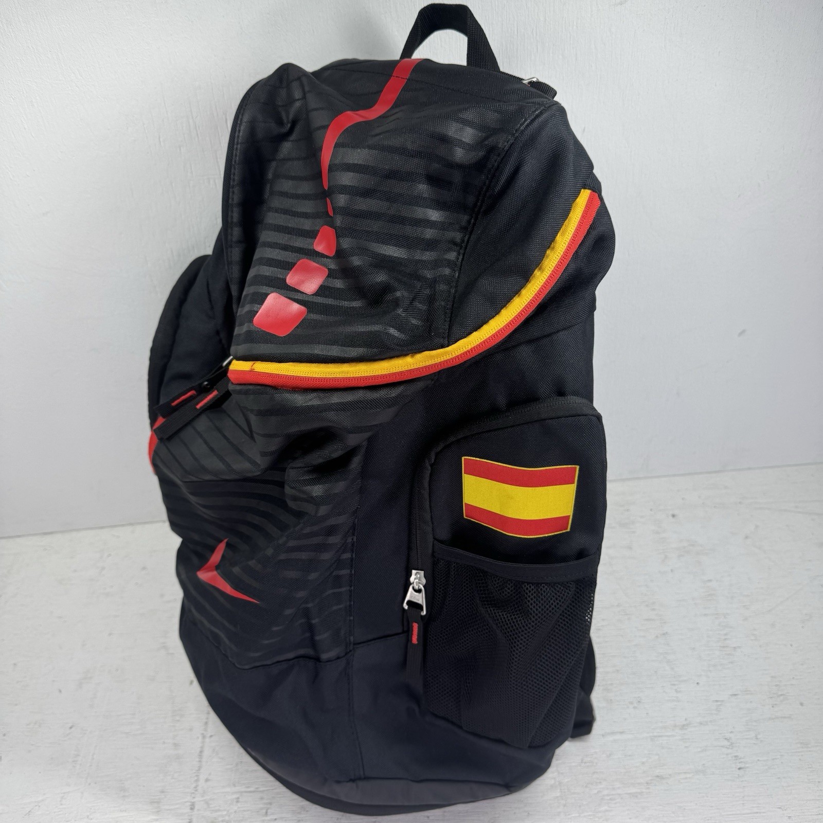 Nike Hoops Elite Max Air Tri-Zip Backpack Black With Spain Colors And Flag