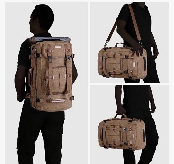 WITZMAN Canvas Backpack Vintage Travel Backpack Large Laptop Bags Convertible…