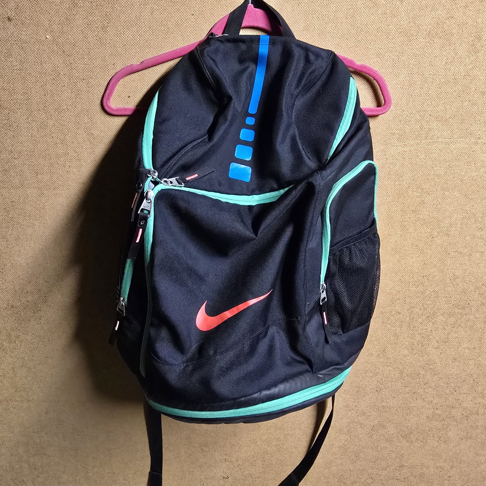 Nike Hoops Elite Max Air Team Tri Zip Basketball Backpack Black Green Blue Red