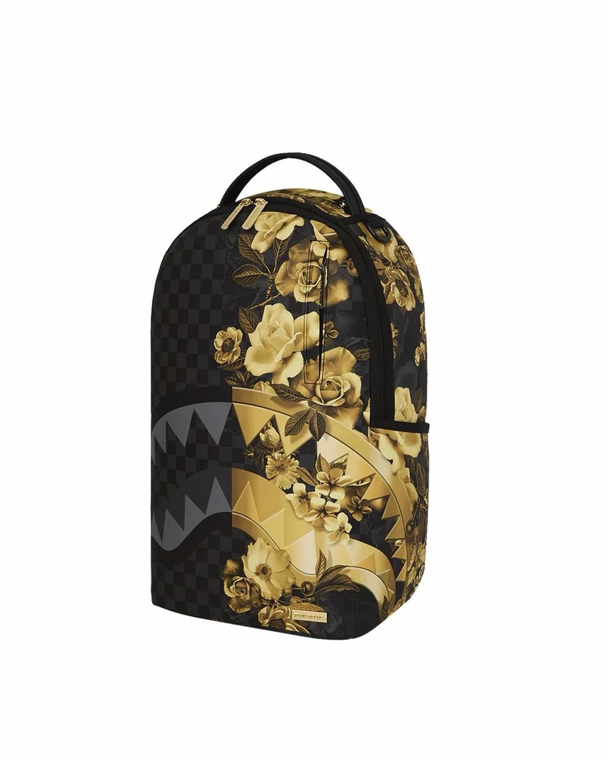 SPRAYGROUND LIMITED EDITION BACKPACK GOLD FLORAL REMIX SHARK ROSES METALLIC NEW