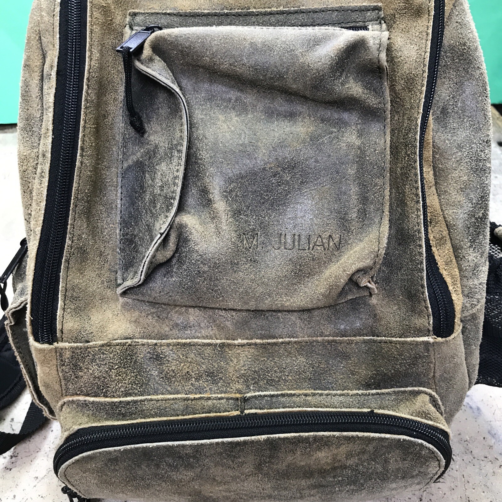 Wilsons Suede Leather Backpack Brown M. Julian Travel School Nice Cond Fast Ship