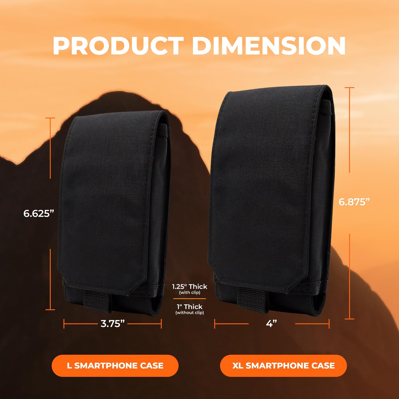 Phone Holster with Clip – Hook Loop Nylon Cellphone Holster Compact Pouch, Ba…