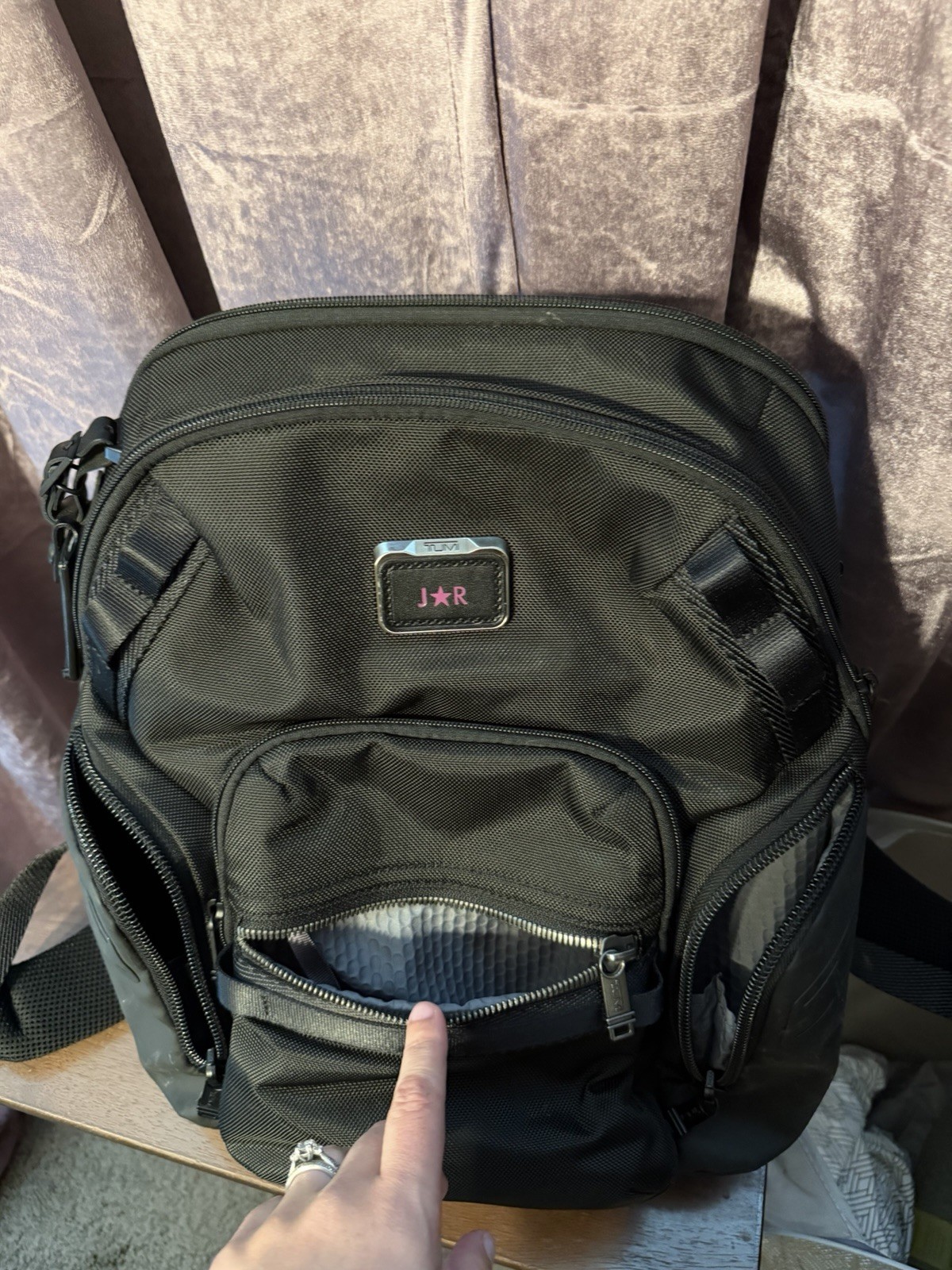 Tumi Alpha Bravo Navigation Backpack Black Laptop Travel Pre-Owned Expandable