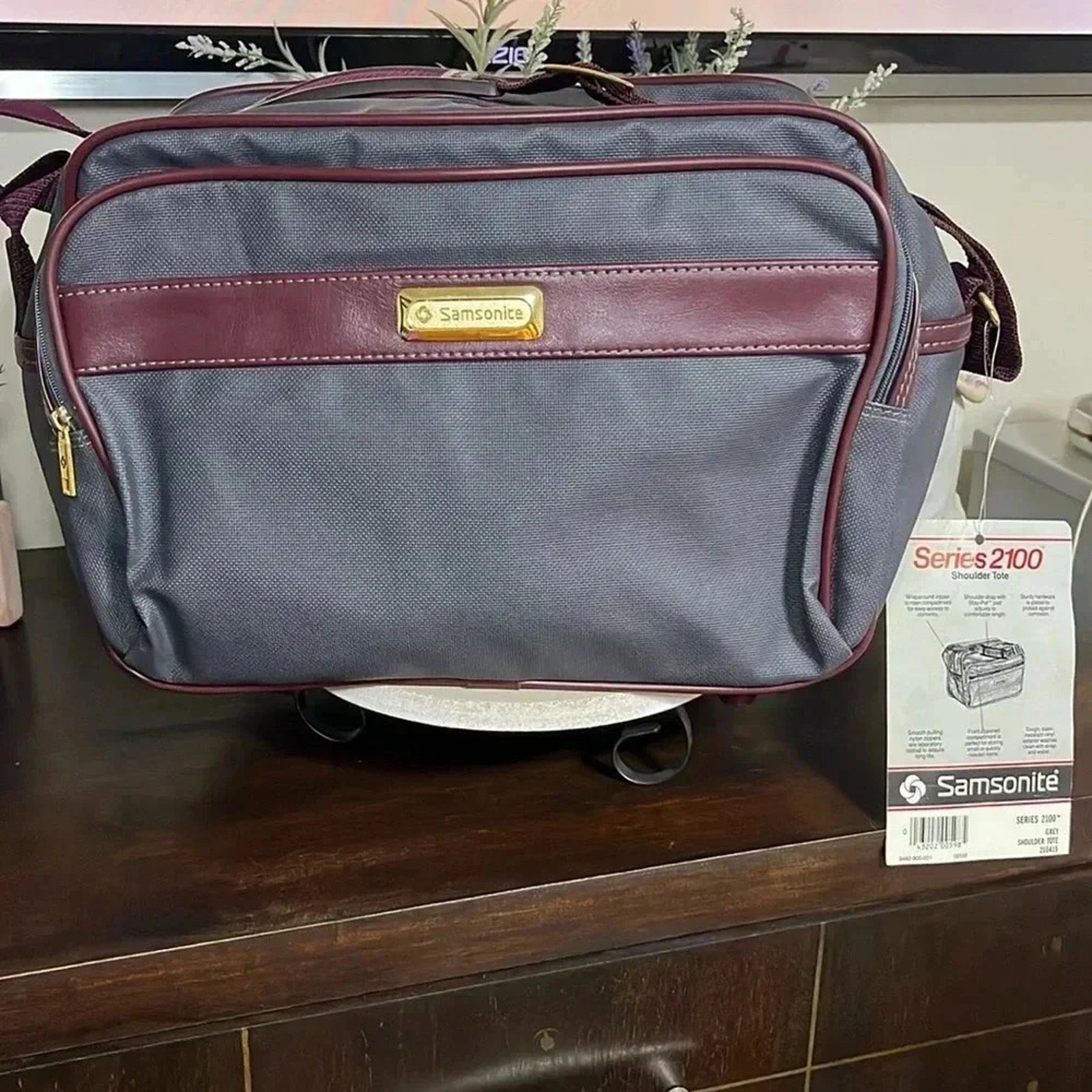 Samsonite Vintage Series 2100 Shoulder Tote Carryon Travel Bag Dark Gray NEW