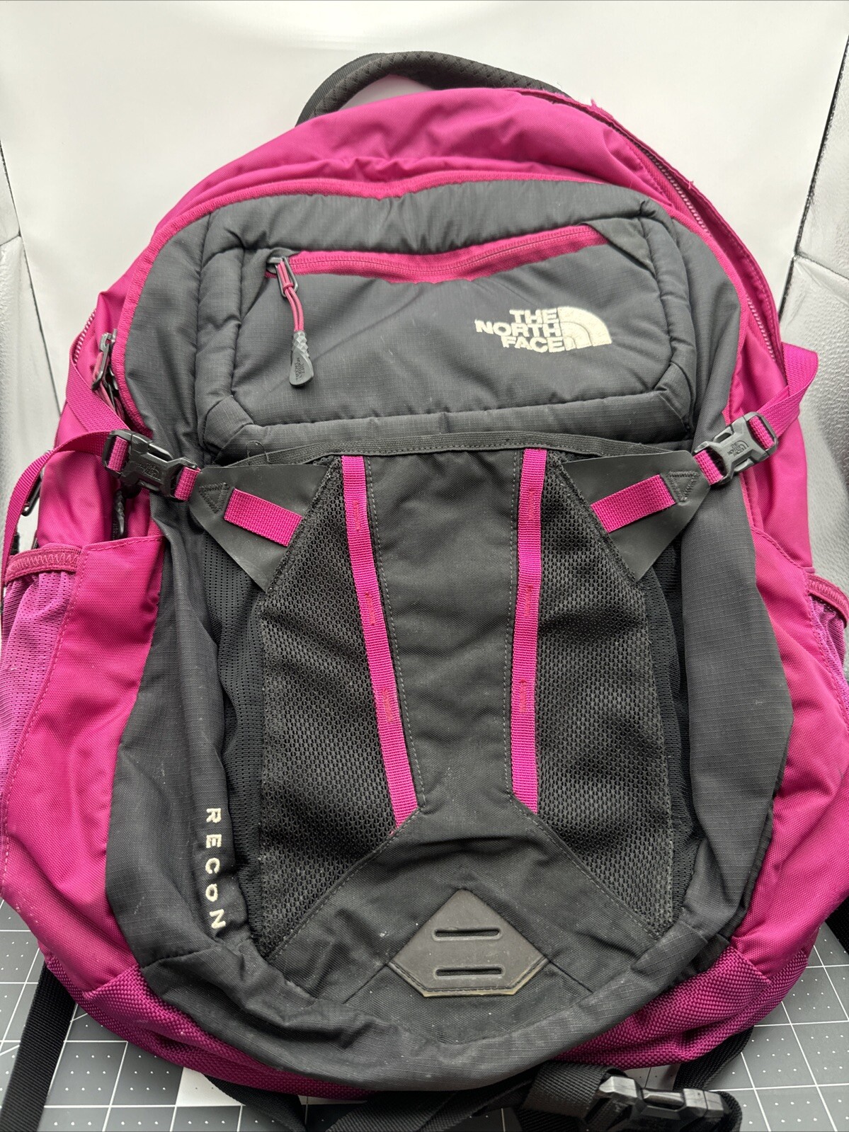 The North Face Backpack Recon Bag Travel School Gym Laptop Black Pink Flex Vent