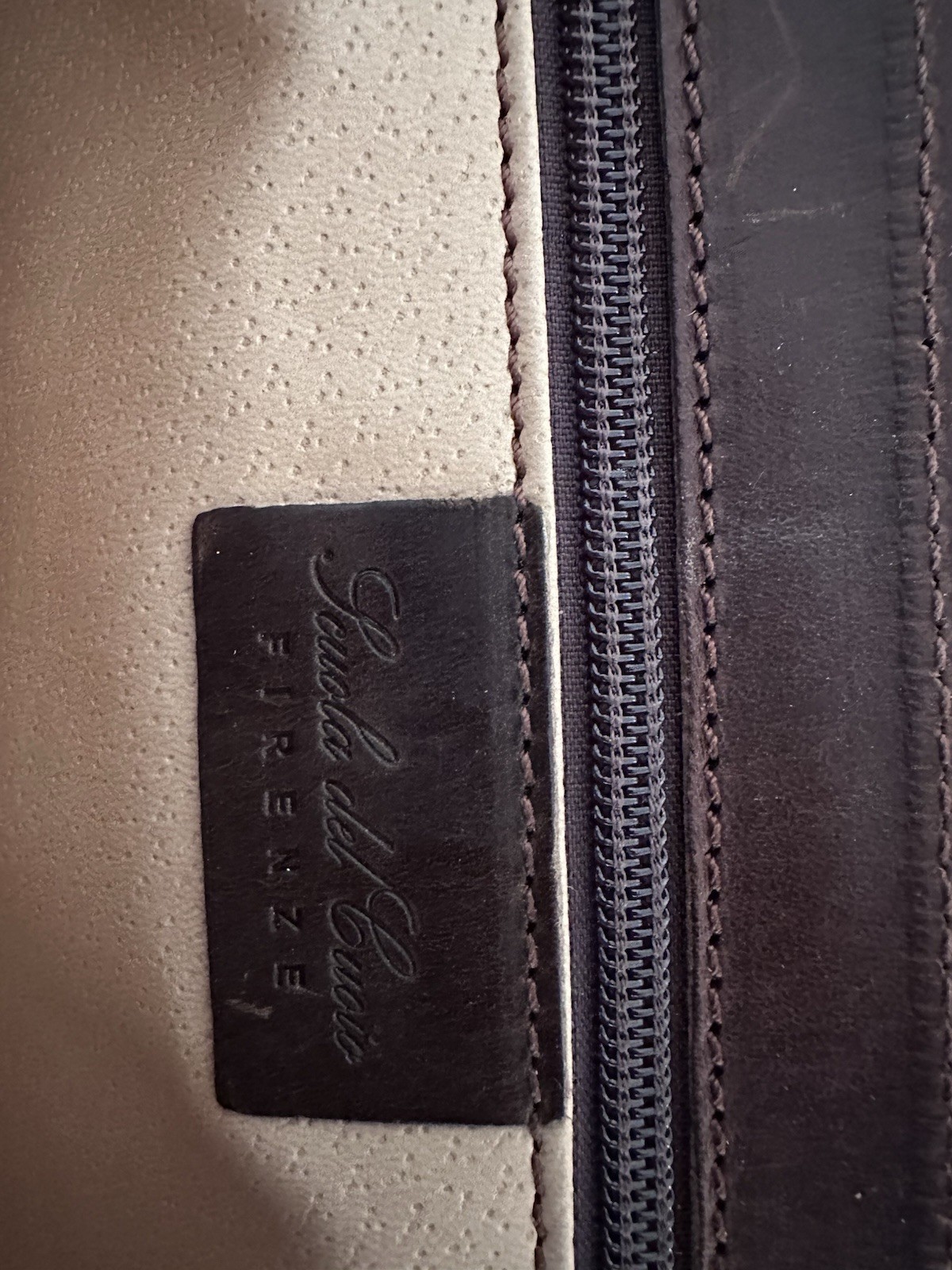 Scuola del Cuoio Italian Leather Briefcase Men Dark Brown Handmade Vintage