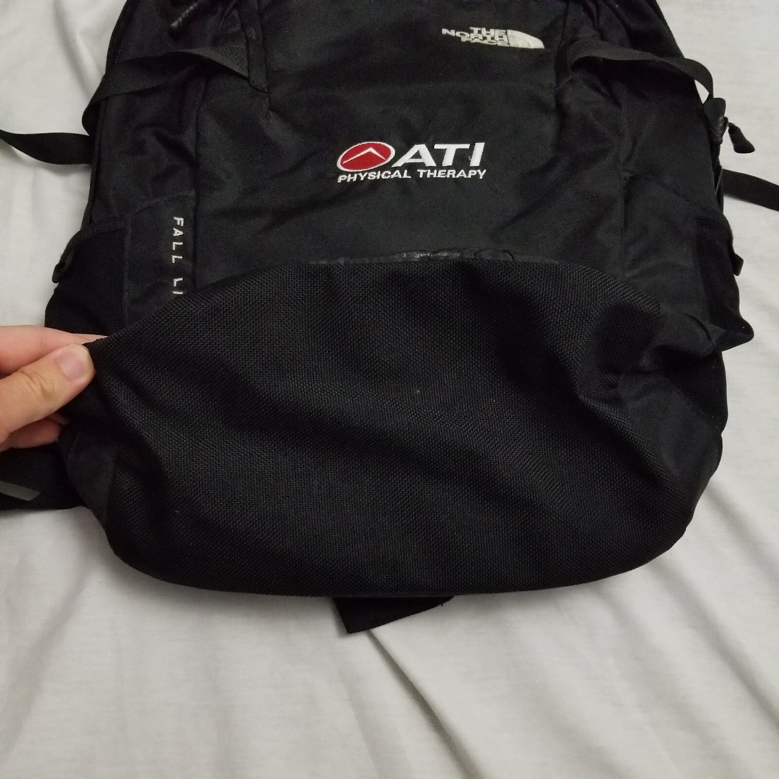 The North Face Fall Line Backpack Black Hiking Travel Outdoor School Work Logo