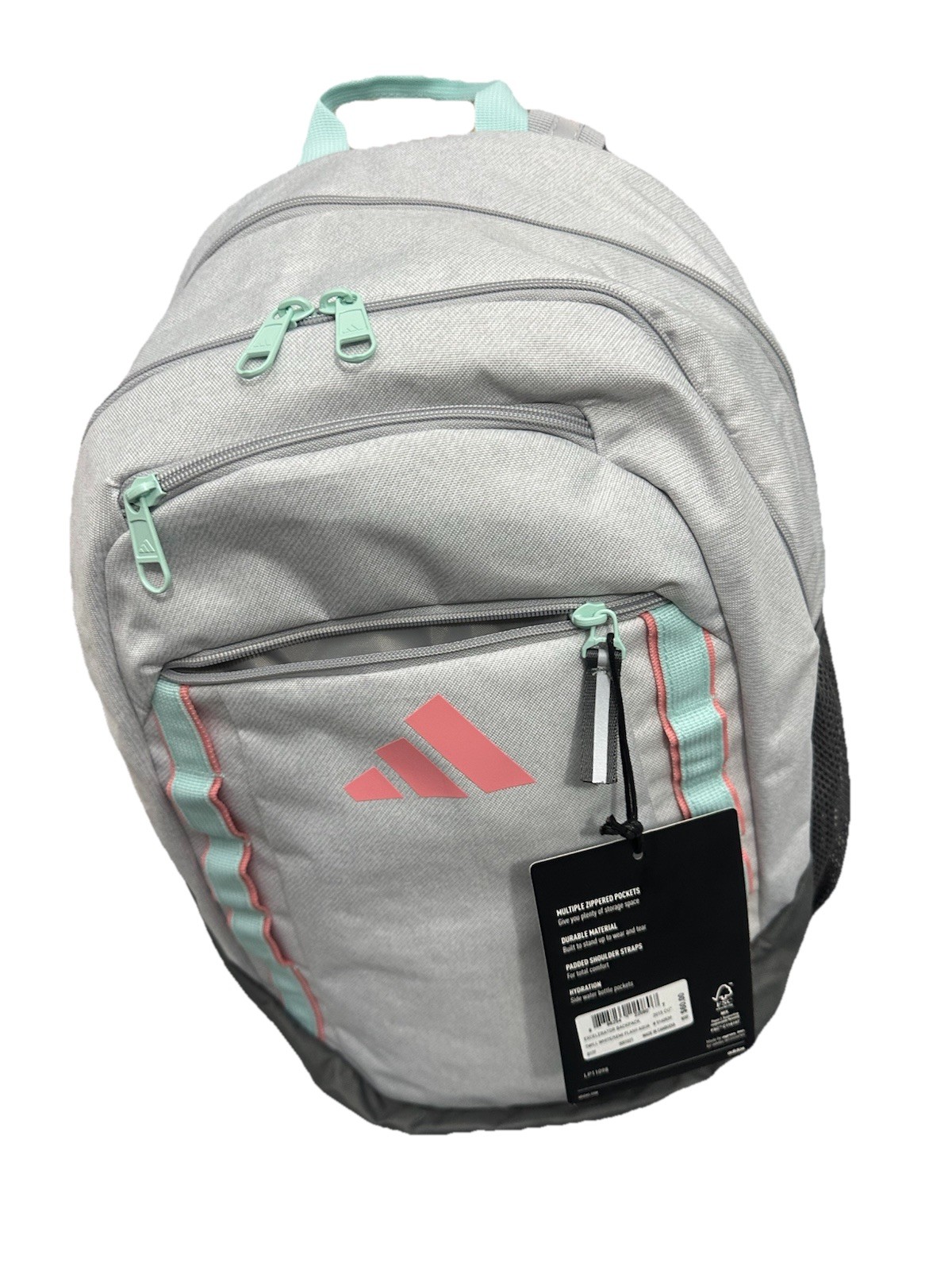 Adidas Excelerator Backpack Twill White/Semi Flash Aqua Blue/Semi Pink Spark New