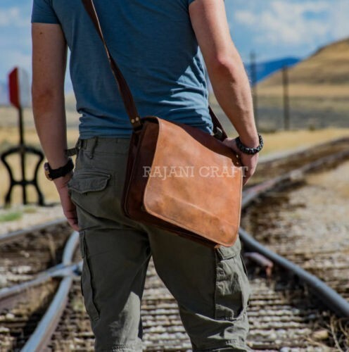 Bag Leather Messenger Shoulder Men Cross Body Crossbody Genuine Men’s…