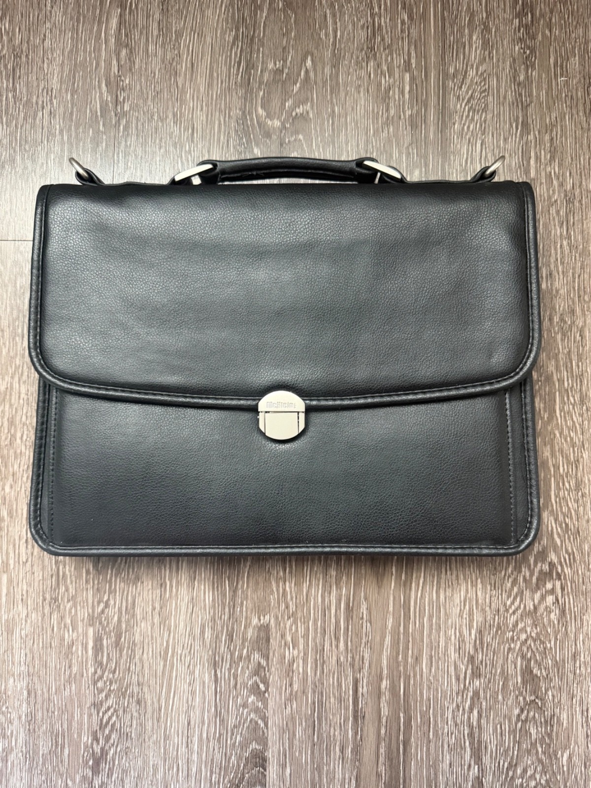 McKlein USA Large Black Genuine Leather Laptop Briefcase