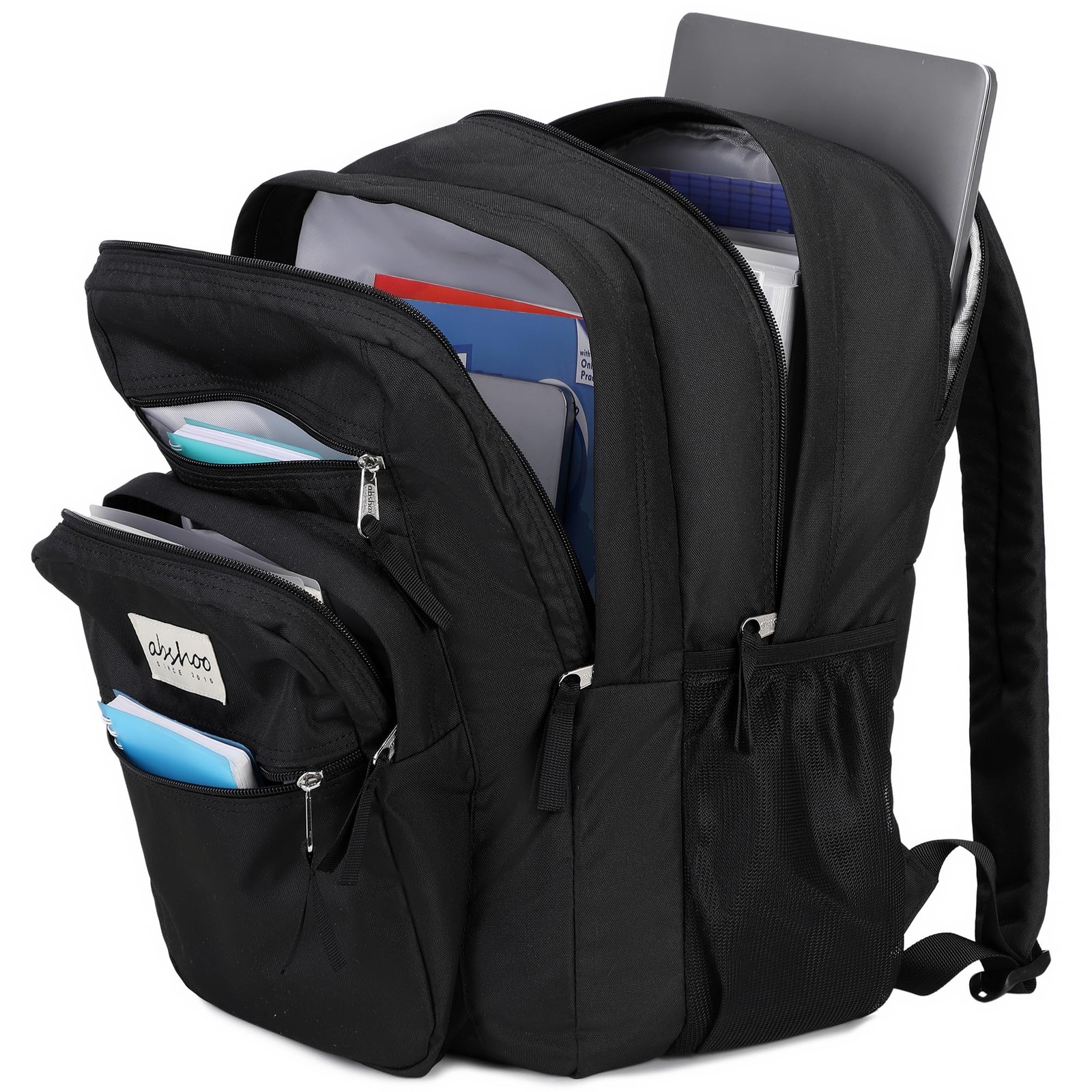 34L Water Resistant Backpack for School College Travel Black