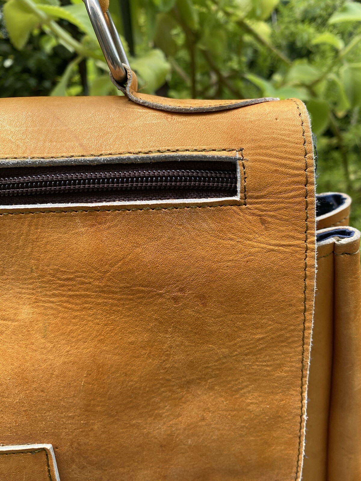 Leather Backpack Natural Bag Drawstring Buckle College Campus University School
