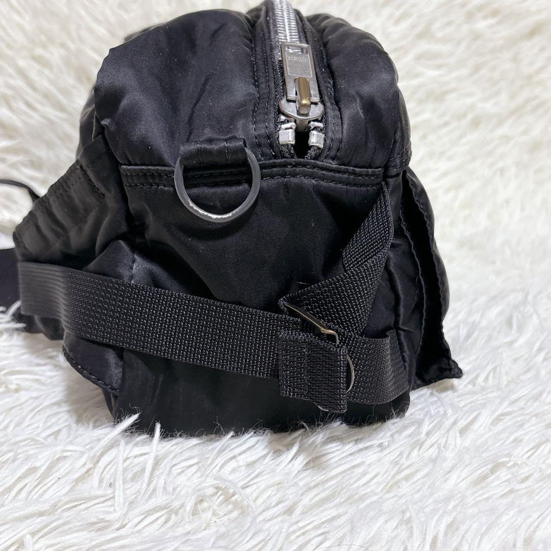 Authentic Porter Yoshida Kaban TANKER 2-Way Shoulder Bag Black Nylon 16cm x 27cm
