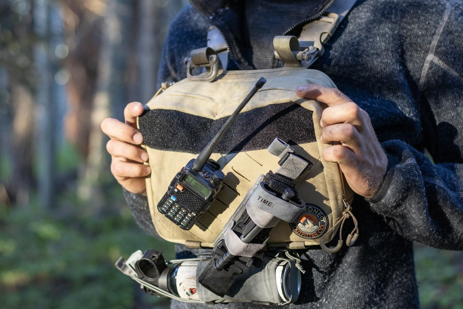 Wilderness Pack Tactical Chest Rig: 1000D Nylon Wildland Fire Radio Harness, Fly