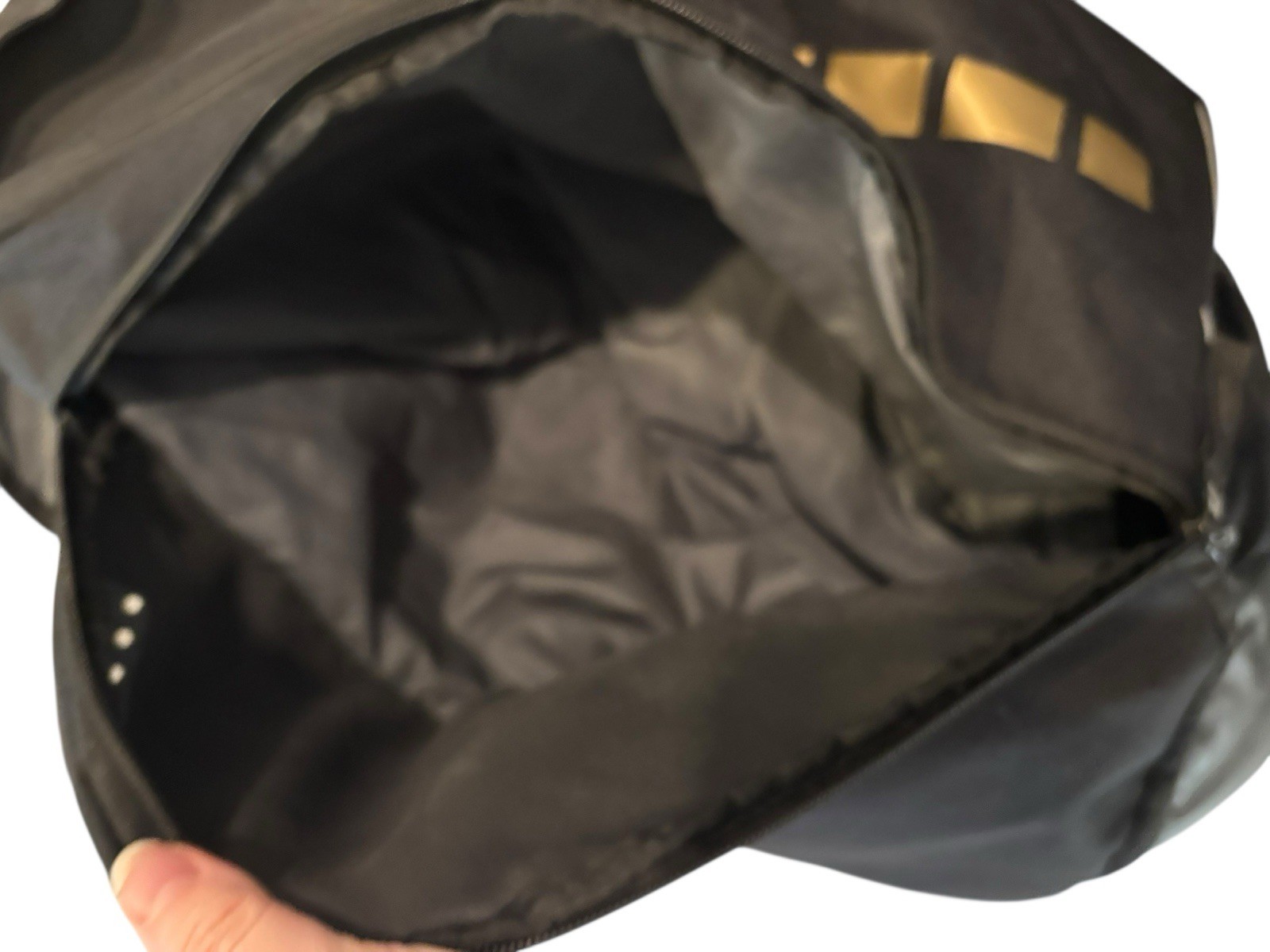 Nike Hoops Elite Pro Backpack Black Adjustable Straps Zippered Gold Polyester