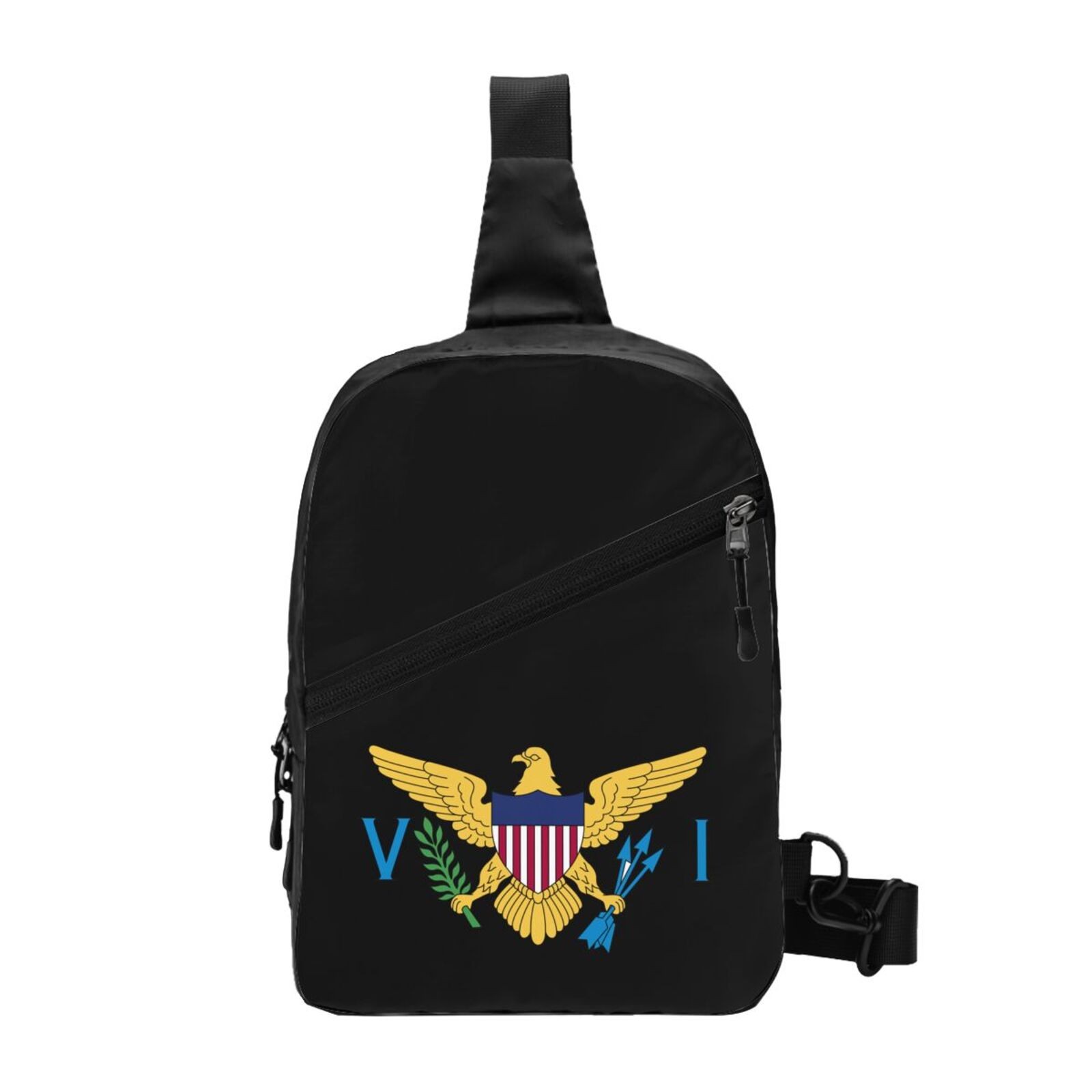 United States Virgin Islands Flag Men’s Bag Folding Sports Crossbody Chest Bag