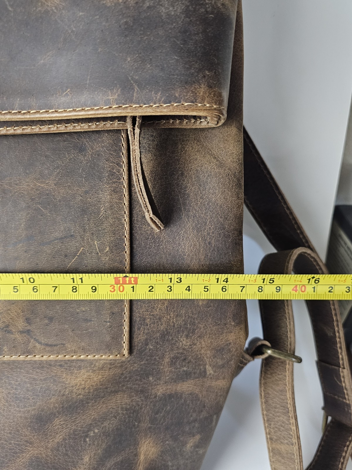 Full-Grain Leather Roll Top Backpack Handcrafted Rustic Brown Artisan Backpack