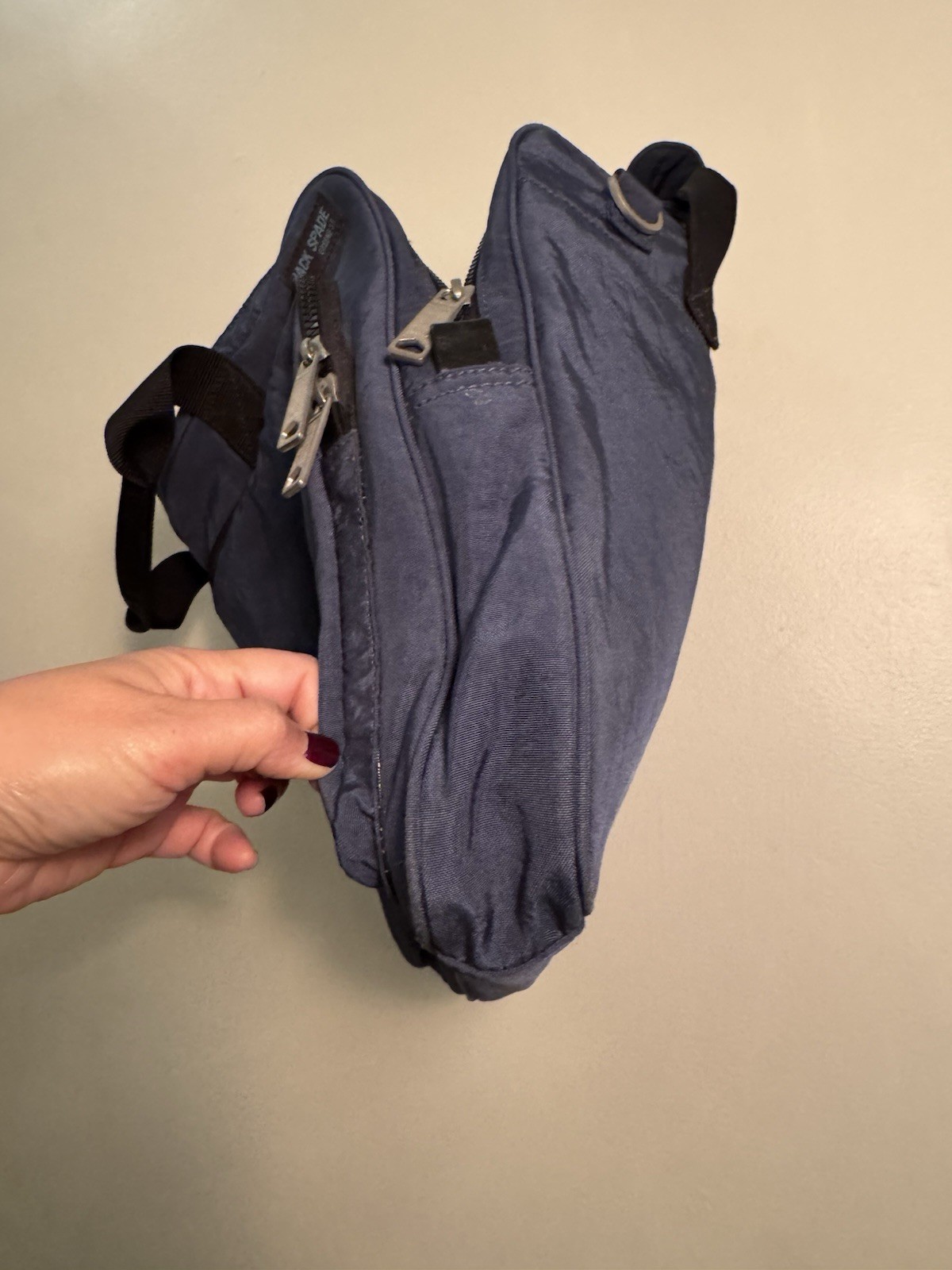 OG Washed Nylon Jack Spade Laptop Light Weight Brief Case Navy Blue With Strap