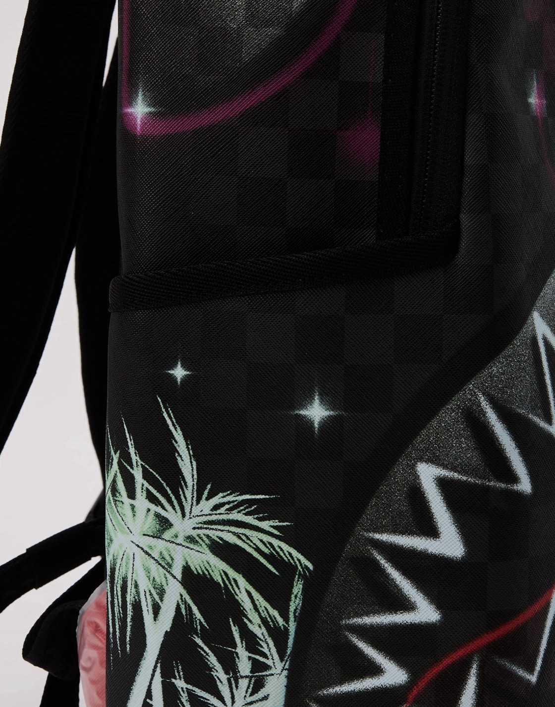 SPRAYGROUND AIRBRUSHED SHARK BACKPACK GRAFFITI SCHOOL BAG B8708 BLACK