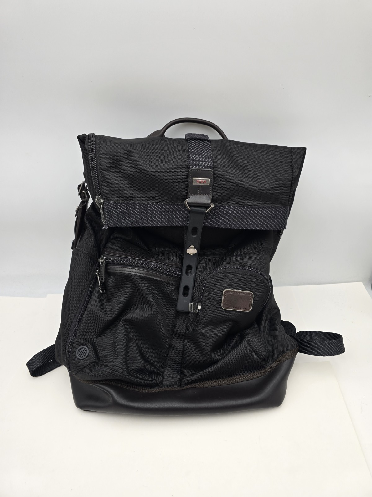 Tumi Alpha Bravo Luke Roll-Top Backpack Nylon Black/Brown