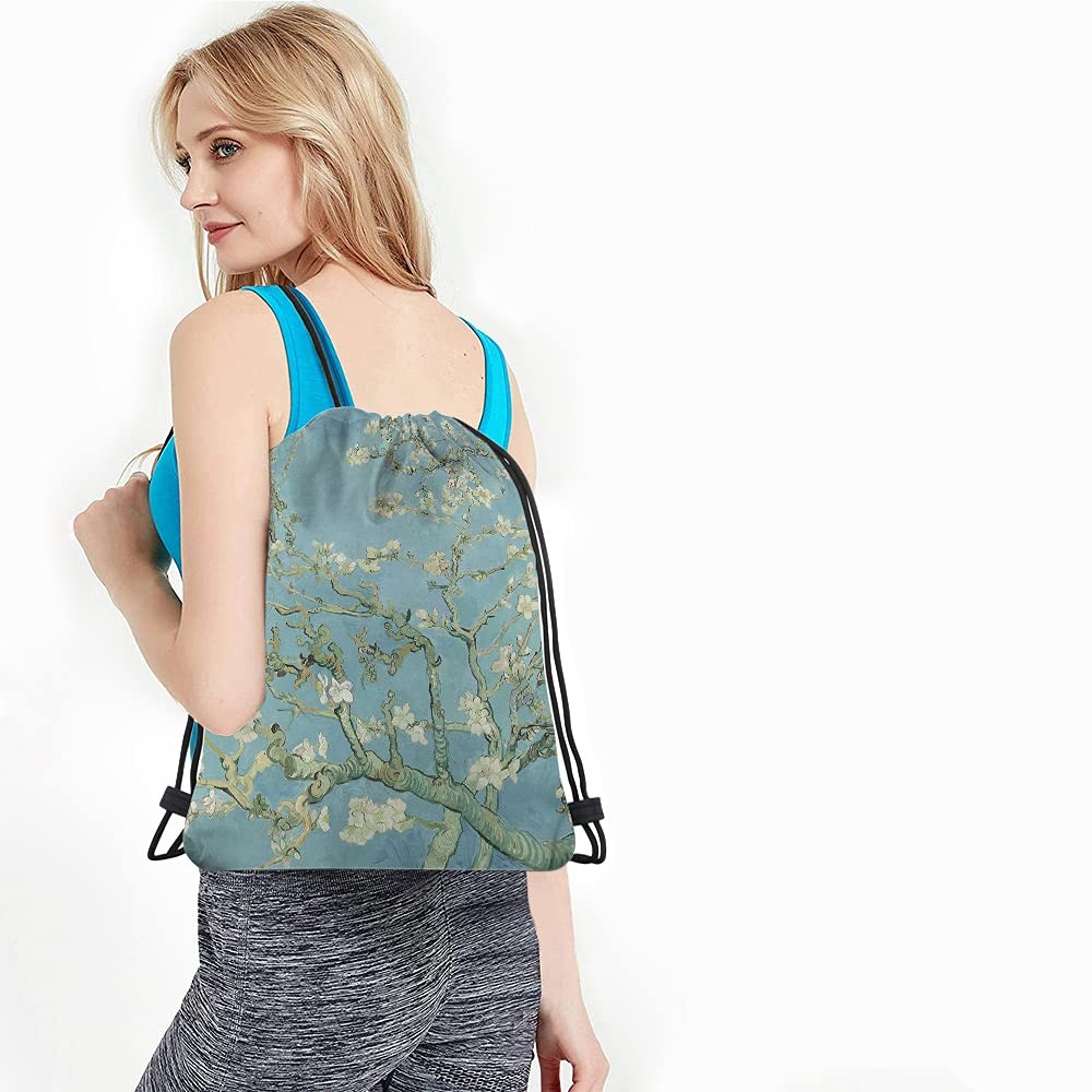 Apricot Blossom Drawstring Bags Backpack Bag Blooming Flowers Spring Branch R…