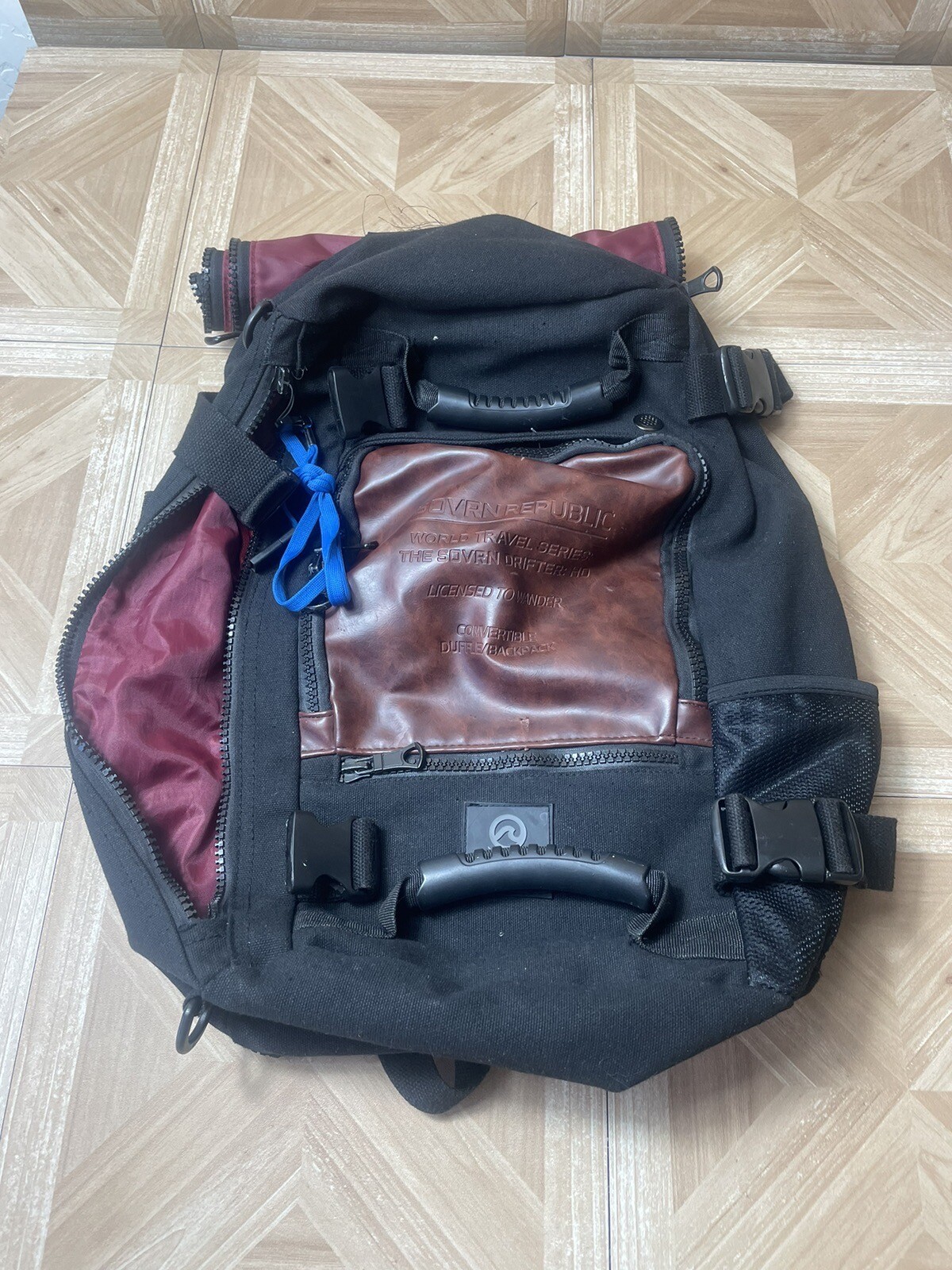 Sovrn Republic World Travel Series Charcoal Convertible Backpack Duffle Read Dsr