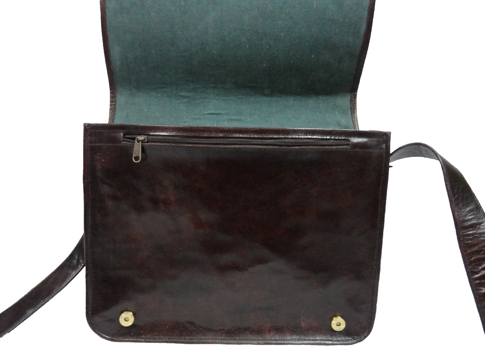 15 In Real Leather Messenger Bag Office School Laptop Satchel Shoulder Bags