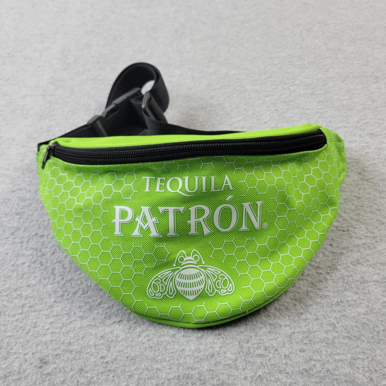 Patron Tequila Fanny Pack Green Bee Graphic Print Adjustable Strap Bag
