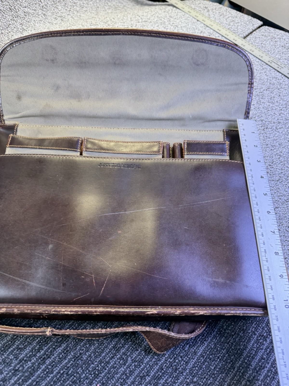 Vintage Johnston & Murphy Leather Briefcase Shoulder Bag Laptop Bag