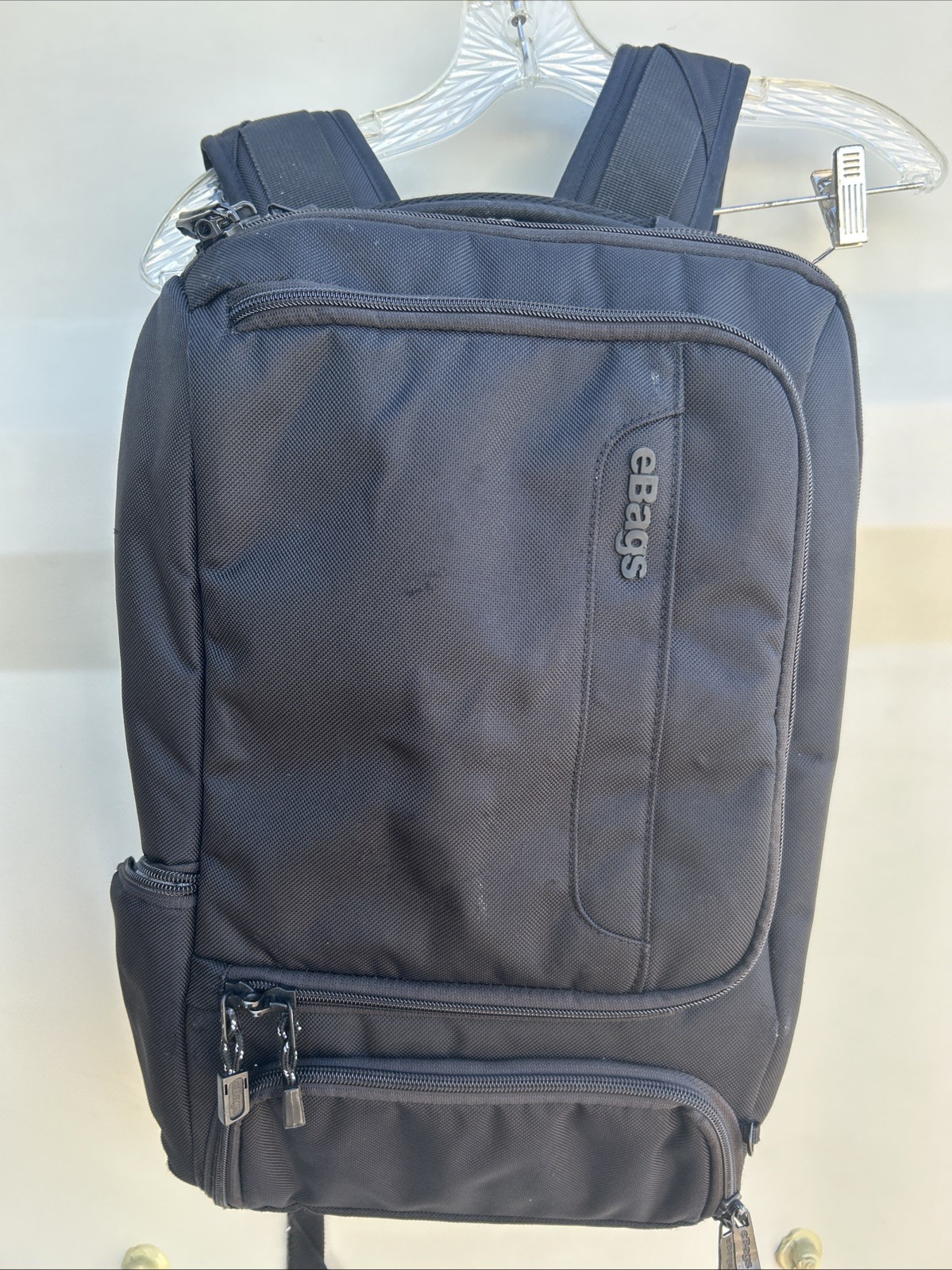 eBags EB2146-16 Black Pro Slim Laptop Backpack Busines Travel School Bag Carryon