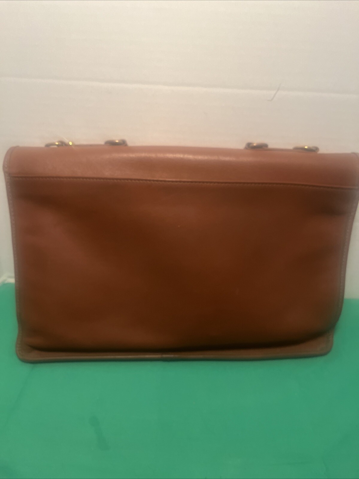 Schlesinger Leather Brown Messenger Laptop Bag Briefcase USA MISSING STRAP