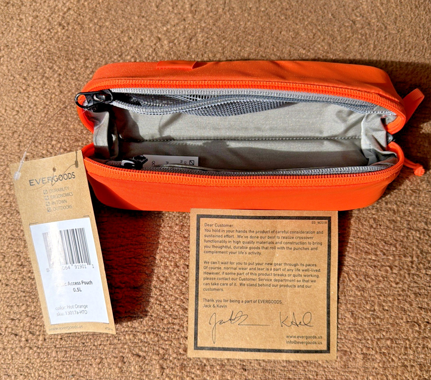 🟧 Evergoods Civic Access Pouch 0.5L CAP.5 HOT ORANGE SOLD OUT RARE NEW! 🟧