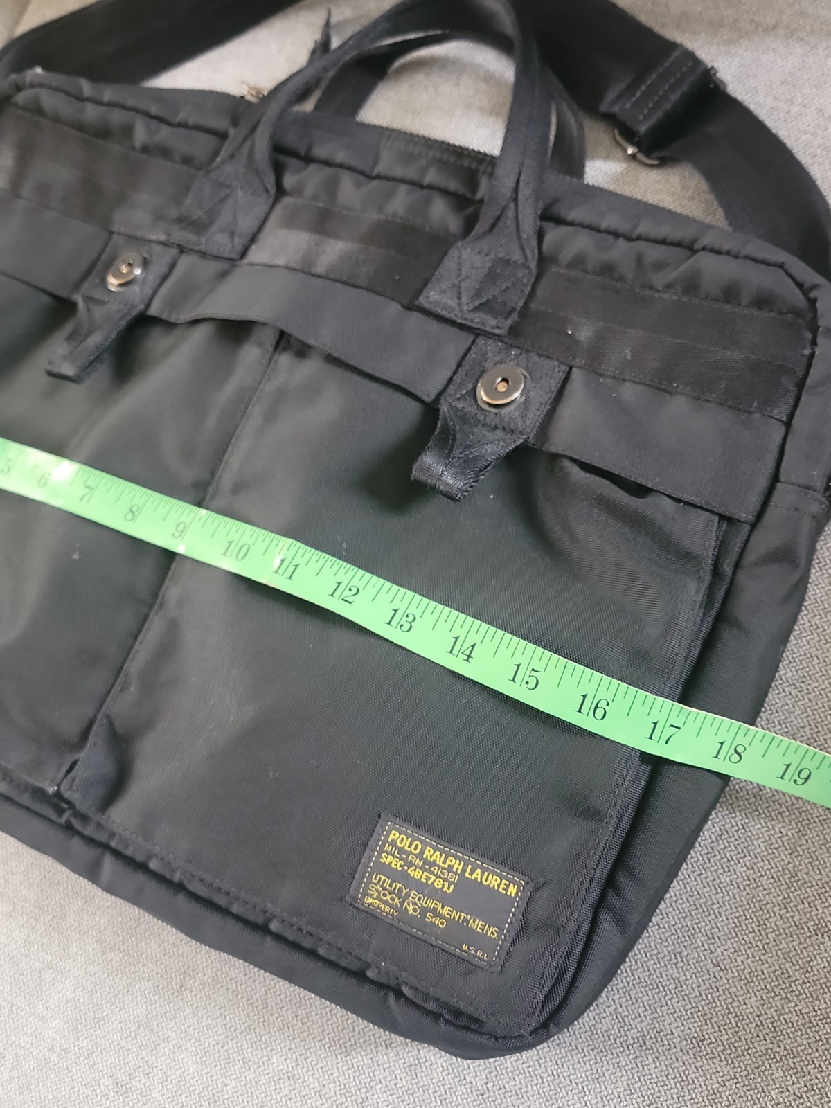 RARE Ralph Lauren Military Army Black/Camo Insulated Nylon Laptop Briefcase Bag