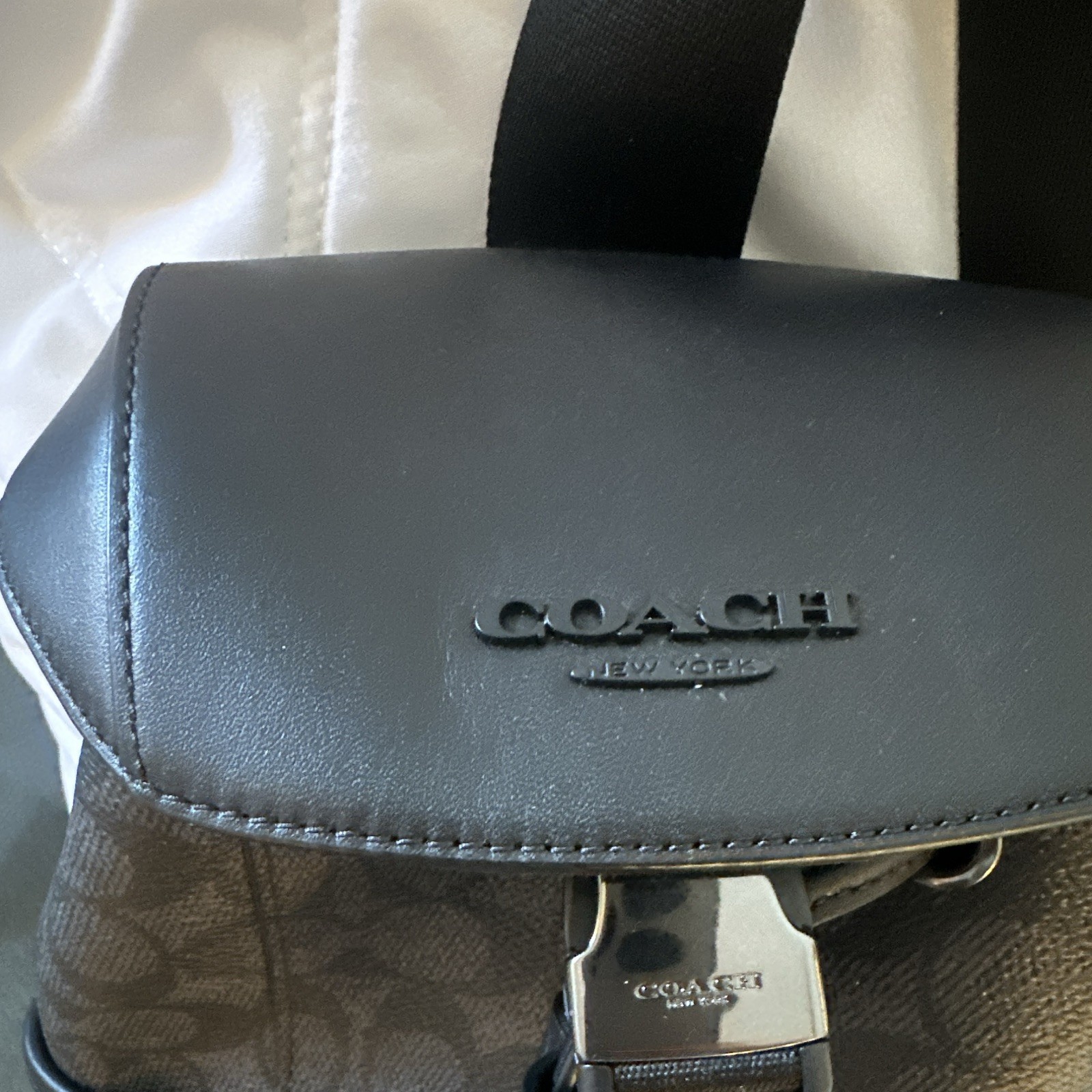 Coach Racer Pack Signature C Logo Sling Bag Small Men’s Charcoal Black