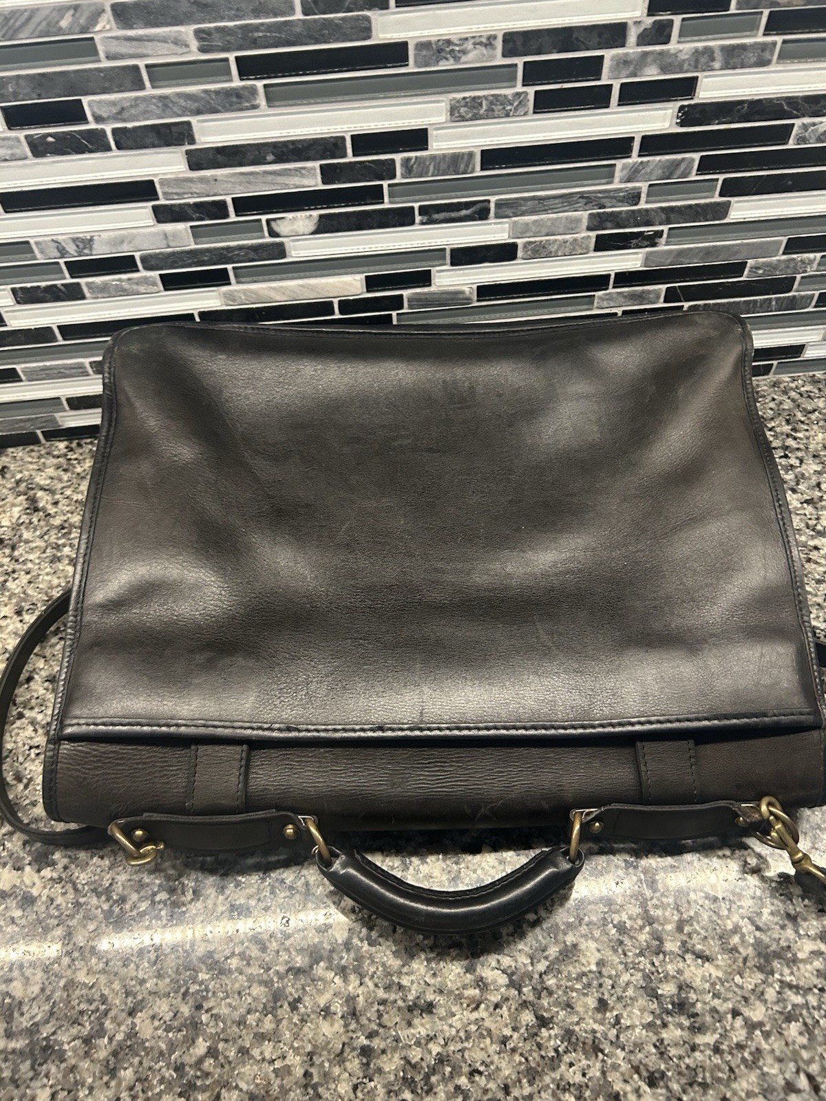 JACK GEORGES Made In USA UNIVERSITY EXECUTIVE LEATHER BRIEFCASE Dark Brown