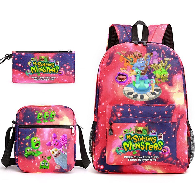 My Singing Monsters Backpack Satchel Shoulder Bag Pencil Case 3pcs kid gift