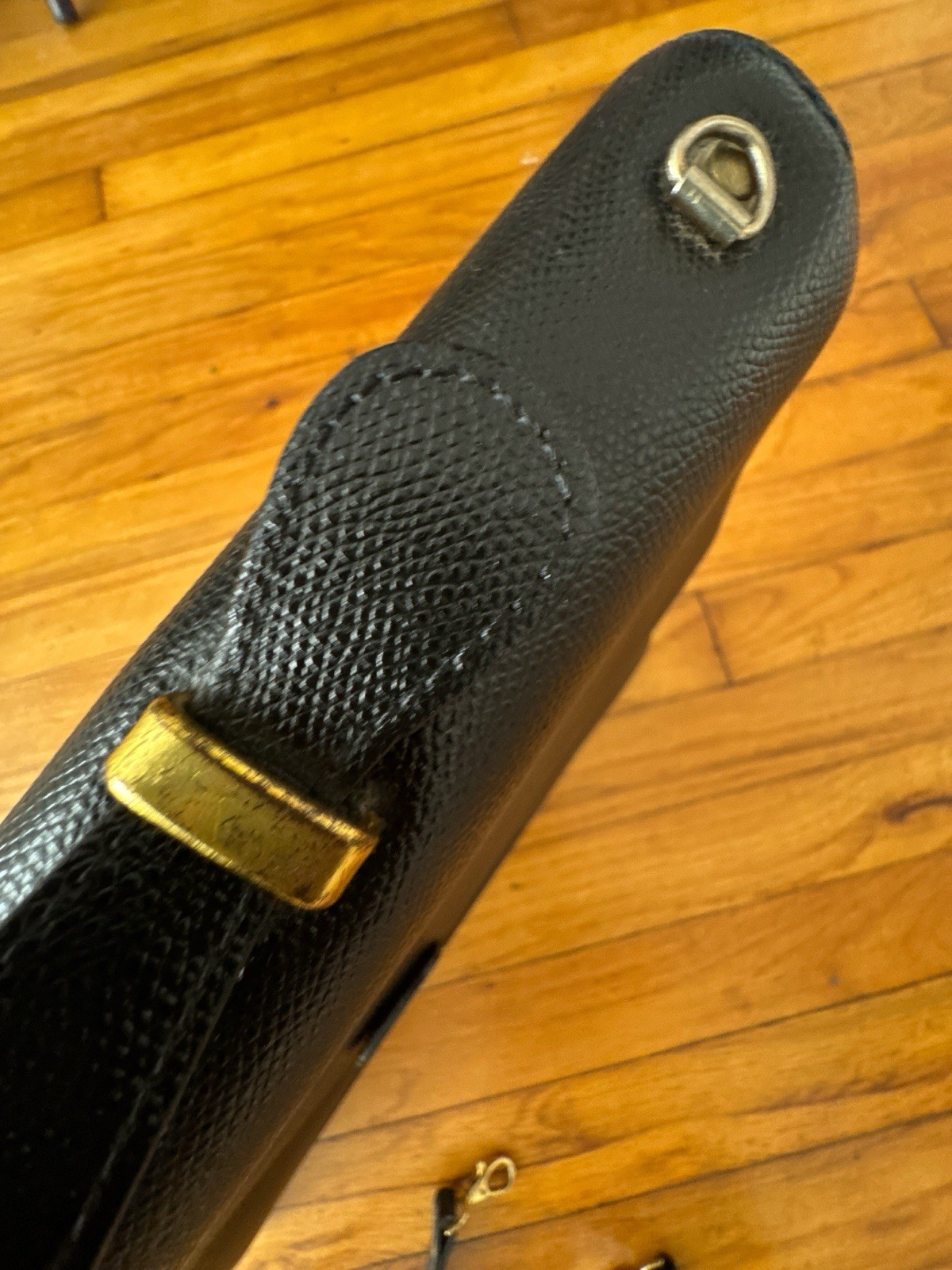 Le Tanneur Locking Leather Briefcase with Key Made in France Pebble Finish