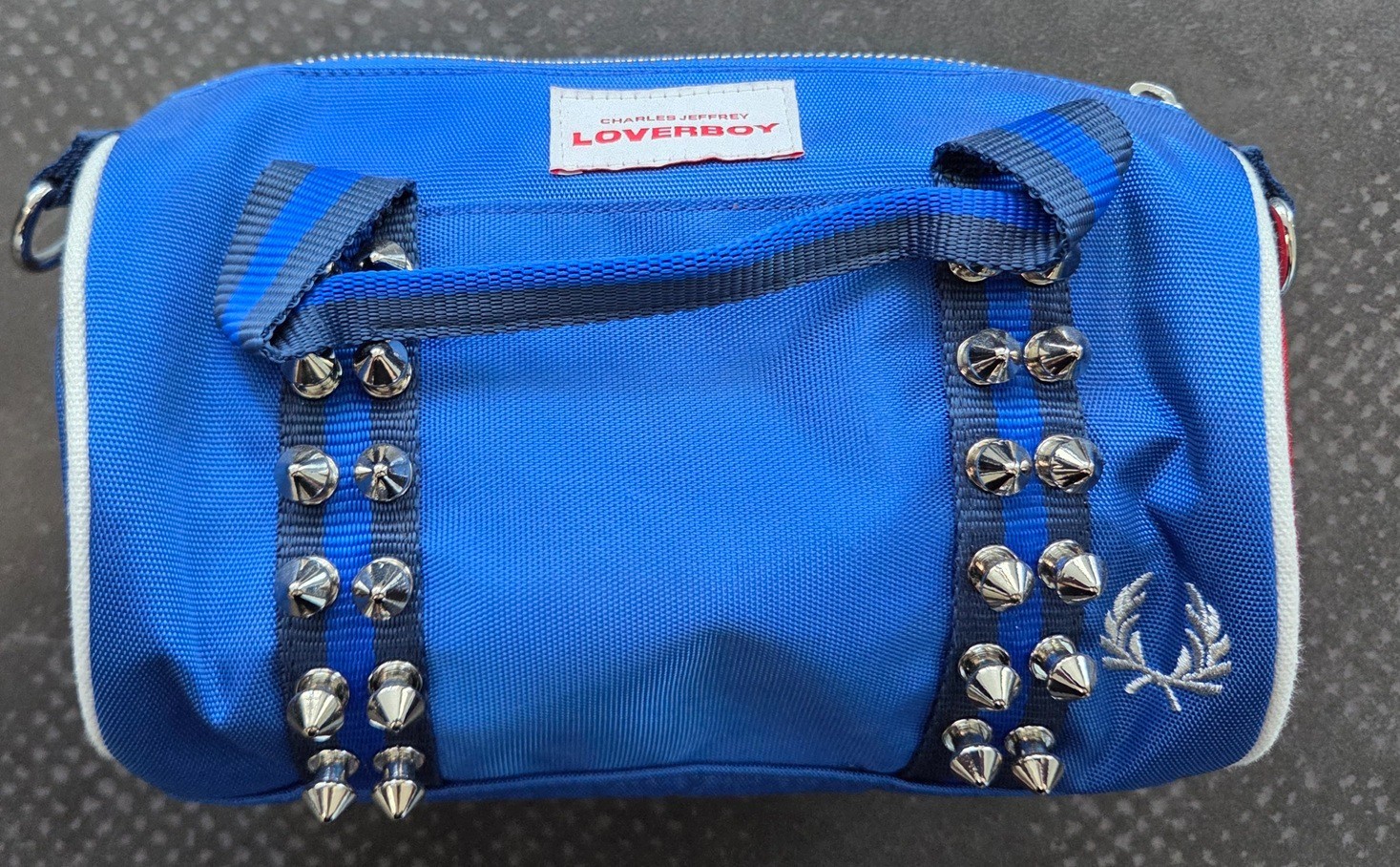 CHARLES JEFFREY FRED PERRY LOVERBOY MINI BARREL SHOULDER CROSSBODY BAG